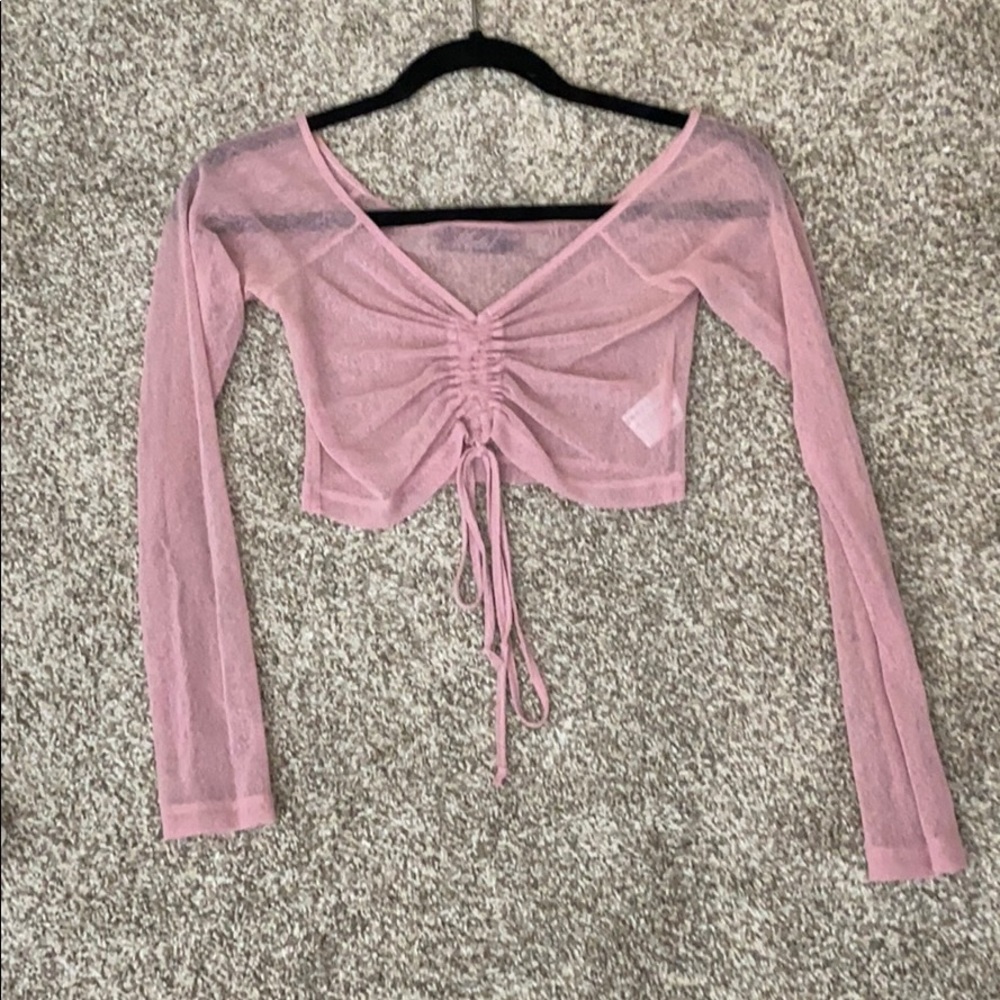 Motel rocks cropped pink tie top